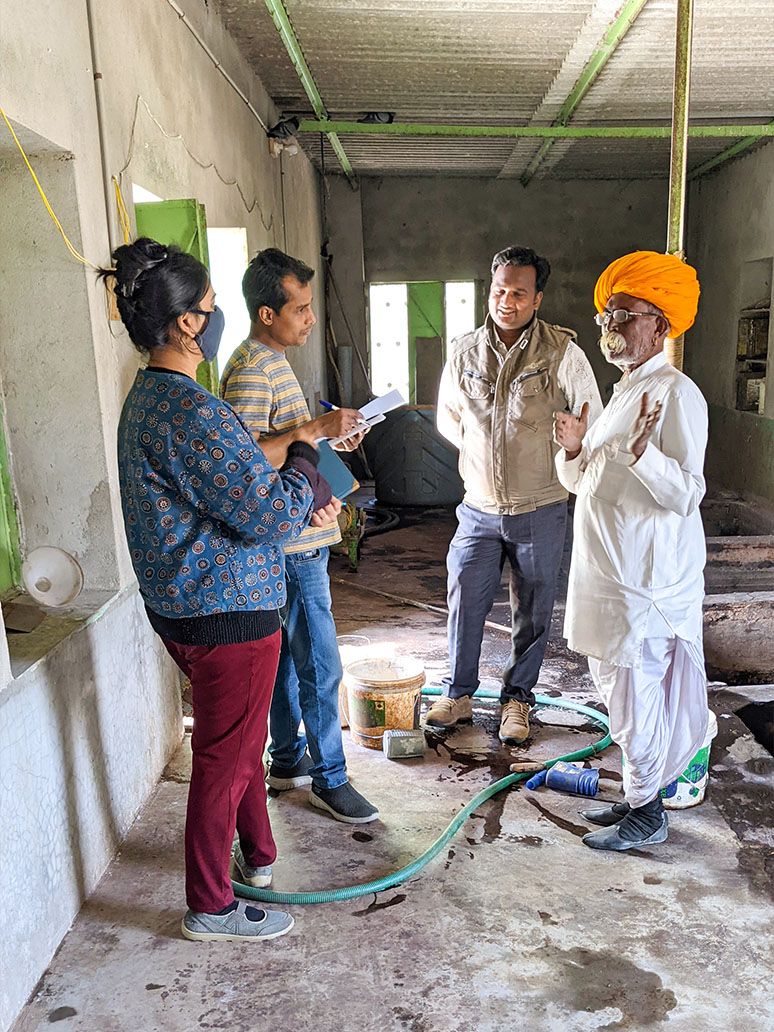 AIACA team while recording technical data on tanning effluent
