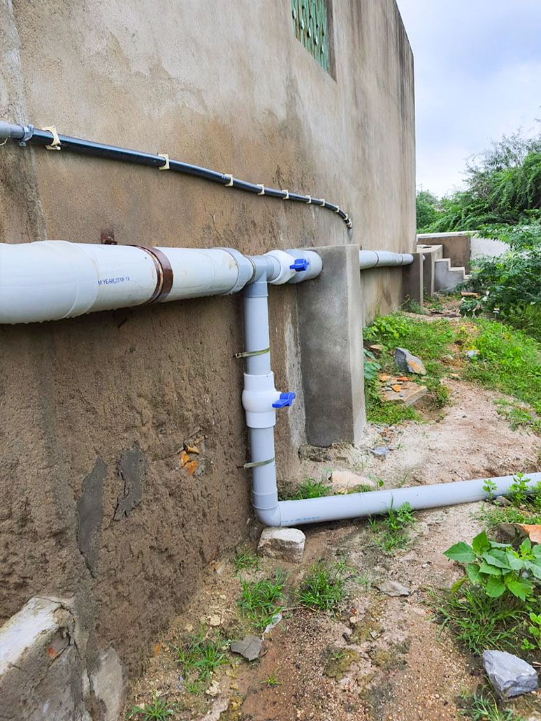 RRWH piplines connecting different roofs